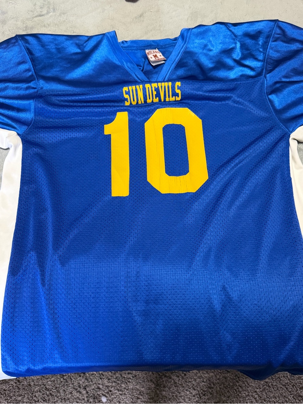Sun Devils Men’s Blue Football Jersey with Yellow Number 10